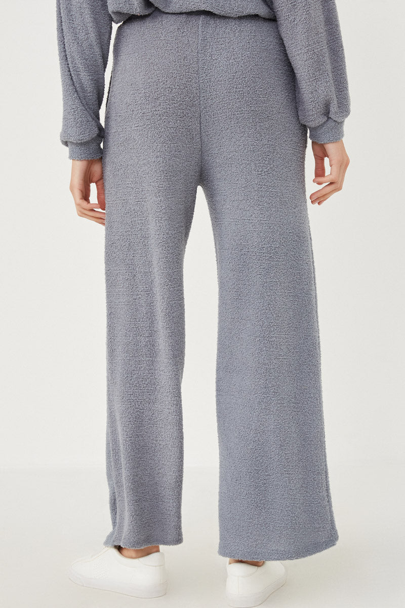 Elastic Waist Drawstring Wideleg Fleece Pants - Image 8